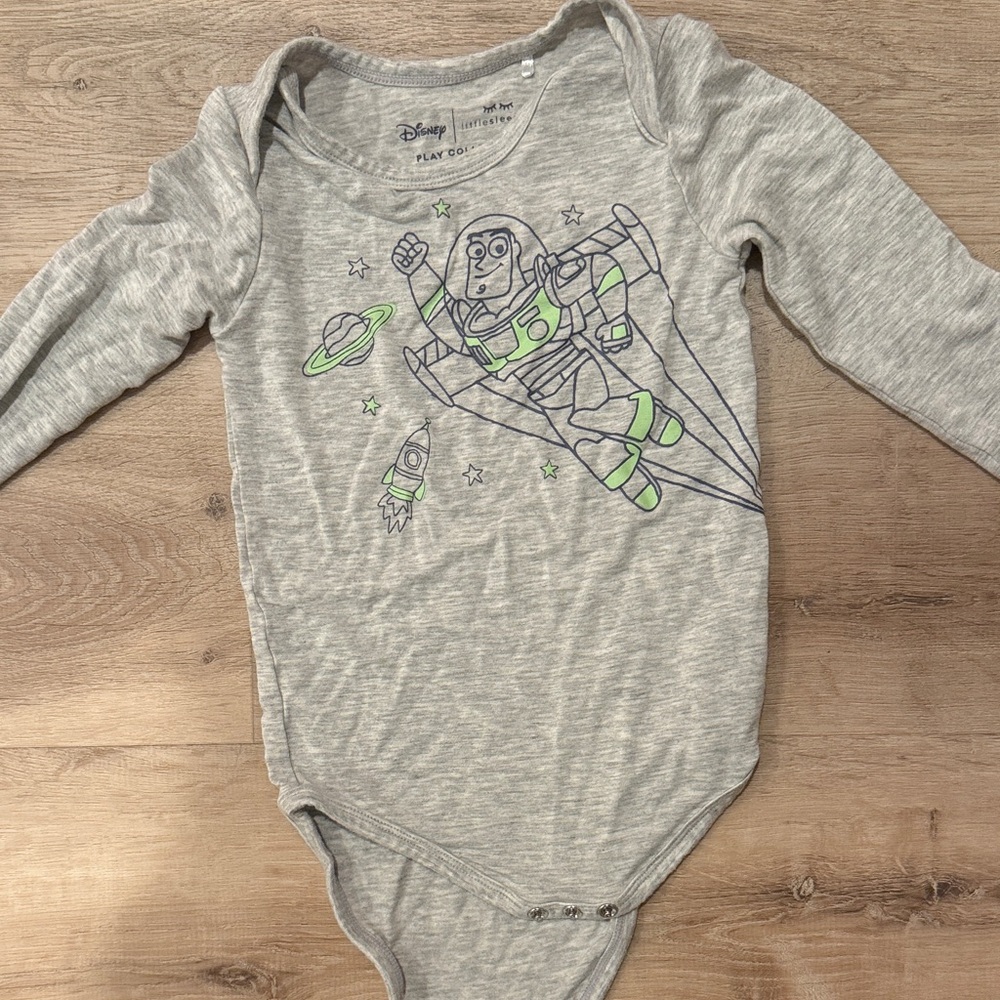 Disney Little Sleepies Buzz Lightyear Gray and Green Bodysuit